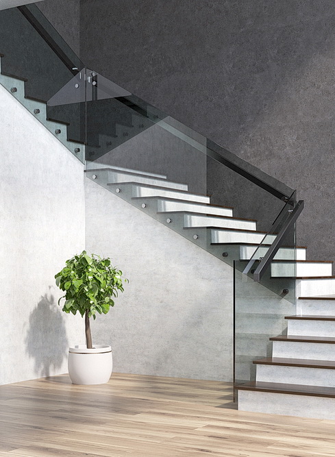 Glass railings stair in Mississauga